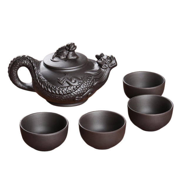 Juego De Té De Kung Fu Portátil Resistente Al Calor Para El Hogar Para El Salón De Té Del Hotel Al Aire Libre Negro