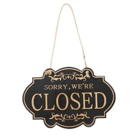 Magideal - Letrero De Y Cerrada De , Letrero Para Colgar En Reversible Para , Tienda, , Letras Doradas Negras