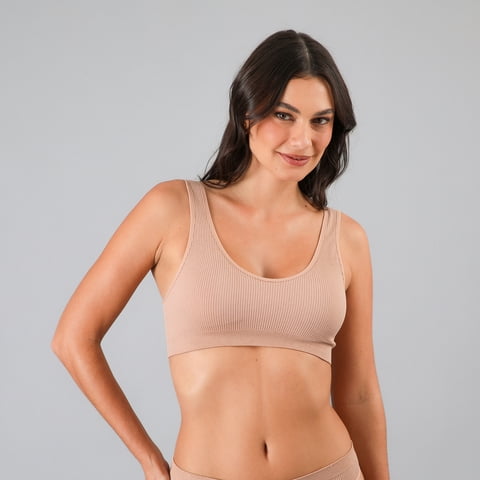 Peto Seamless Rib Lurex Flores Mujer 25401-245