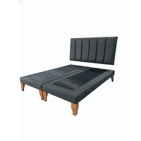 Muebles New - Cama Super King Lineal Gris Oscuro Felpa
