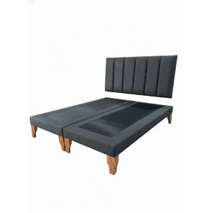 Muebles New - Cama Super King Lineal Gris Oscuro Felpa