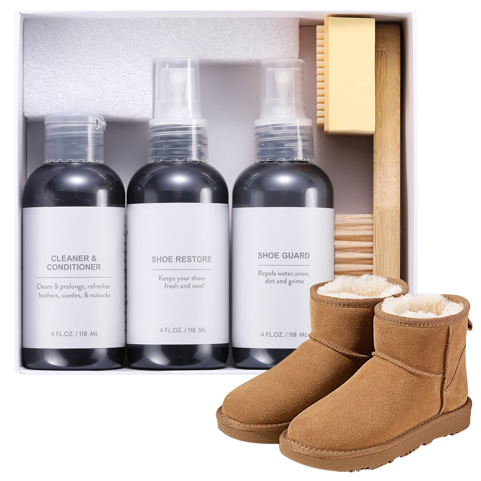 Kit Limpiador De Zapatos Toney Outdoors Suede Con Spray Impermeable