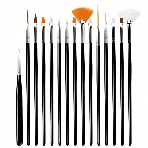 15pcs Fine Detail Paint Brush Set - Perfect for Detailing & Artistic Painting - Acrylic, Watercolor, Oil, Models, Airplane Kits, Nail Art Supplies