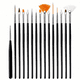 thumbnail image 3 of 15pcs Fine Detail Paint Brush Set - Perfect for Detailing & Artistic Painting - Acrylic, Watercolor, Oil, Models, Airplane Kits, Nail Art Supplies, 3 of 4