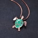 thumbnail image 1 of Gorgeous Bohemian Fire Opal Necklace - Silver Color, Blue, White & Green Tortoise Pendants, 1 of 5