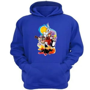 Genérico - Polerón Canguro Dibujos Animados Lt Azul Talla Xs Unisex