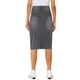 thumbnail image 3 of INSPIRE CHIC Falda de Mezclilla de Cintura Alta para Mujer, Falda de Jean hasta la Rodilla con Dobladillo Deshilachado y Bolsillos Gris XL, 3 of 6