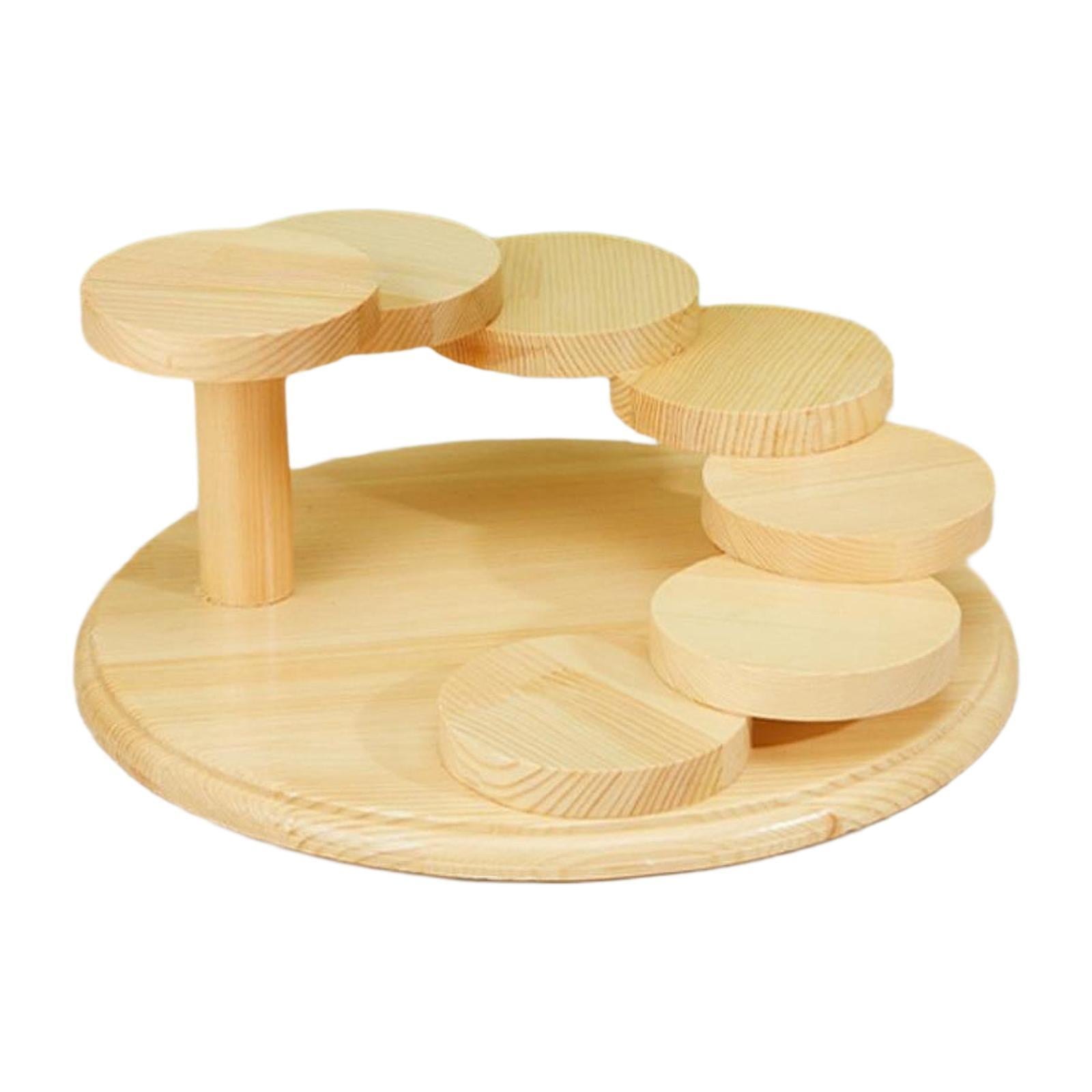 Bothyi - Tablero De Exhibición De Alimentos De Madera Estante Decorativo Plato De Bocadillos Para Navidad Y Fiesta En El Hogar Redondo