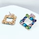 thumbnail image 3 of Aros De Fiesta Apegados Cuadrados Con Circonitas De Colores Azul, 3 of 6