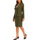 thumbnail image 4 of INSPIRE CHIC Conjunto de Falda para Mujer Regreso a Clases Traje de Maestra Conjunto de Blazer sin Cuello y Faldas Lápiz 2 Piezas Conjuntos Elegantes L Verde Militar, 4 of 6