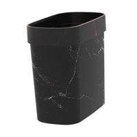 Bothyi - Cubo De Basura De Mármol, Cesta De Basura Doméstica Reutilizable Para Cocina, Baño, Hogar, Negro
