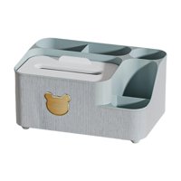 Magideal - Caja De Pañuelos, Caja De Almacenamiento De Escritorio, Organizador De Tocador, Papelería, Control Remoto, Soporte Para Teléfono, Servilletero De Mesa Verde Grande