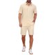 thumbnail image 1 of INSPIRE CHIC Conjuntos de 2 Piezas para Hombre Camisa de Manga Corta de Playa y Pantalones Cortos Conjuntos Texturizados a Rayas S Beige, 1 of 6