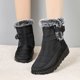 thumbnail image 2 of Botas de nieve de invierno para mujer, botas anchas de media pantorrilla, botines cálidos con forro de piel, antideslizantes y cómodos para exteriores., 2 of 5