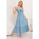 thumbnail image 2 of Maxi Vestido Mujer Largo Liso Tirantes Ajustables Eventos Fiesta 3361, 2 of 3