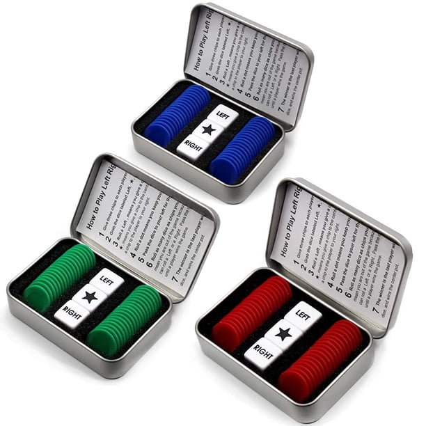 Set de juego de dados BeFantasway, centro derecho e izquierdo, con 3 dados y 36 fichas