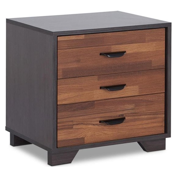 Acme Eloy Mesita de Noche de Madera de 3 Cajones Nogal Espresso