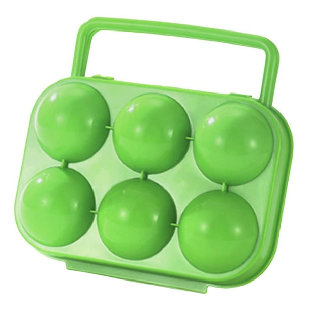 Caja De Almacenamiento De Huevos Con 6 Compartimentos, Dispensador De Huevos, Ideal Para El Hogar, Mochileros Y Senderismo, Color Verde.