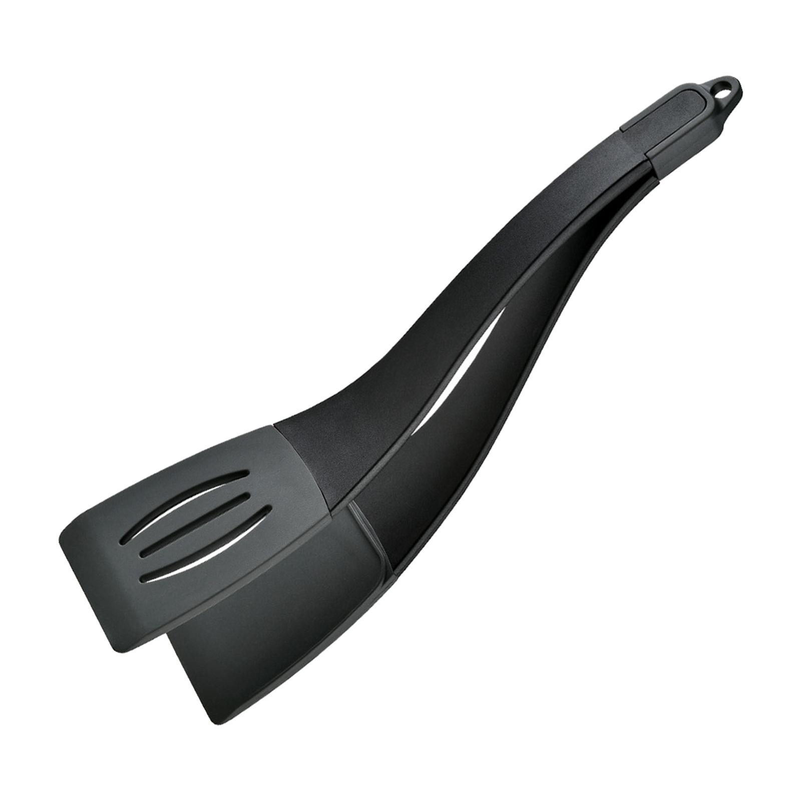 Bothyi - Juego De Espátula Y Pinzas 2 En 1 Para Freír Filetes, Espátula Antiadherente Para Huevos Fritos, Color Negro Y Gris