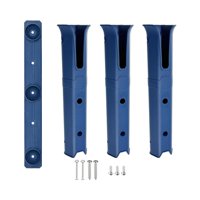 Magideal - Soporte Para Caña De Pescar De 3 Tubos, Soporte Para Caña De Pescar De 3 Estantes, Montaje Lateral Portátil Con Tornillos De Montaje Ajustables Para B Azul