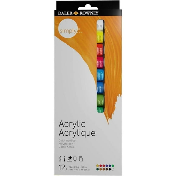 Pack 12 Colores Acrílico Daler Rowney Simply 12ml