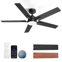 Ventilador De Techo Geinself De 132 Cm Con Smart Negro Claro Y Mando A Distancia Alexa