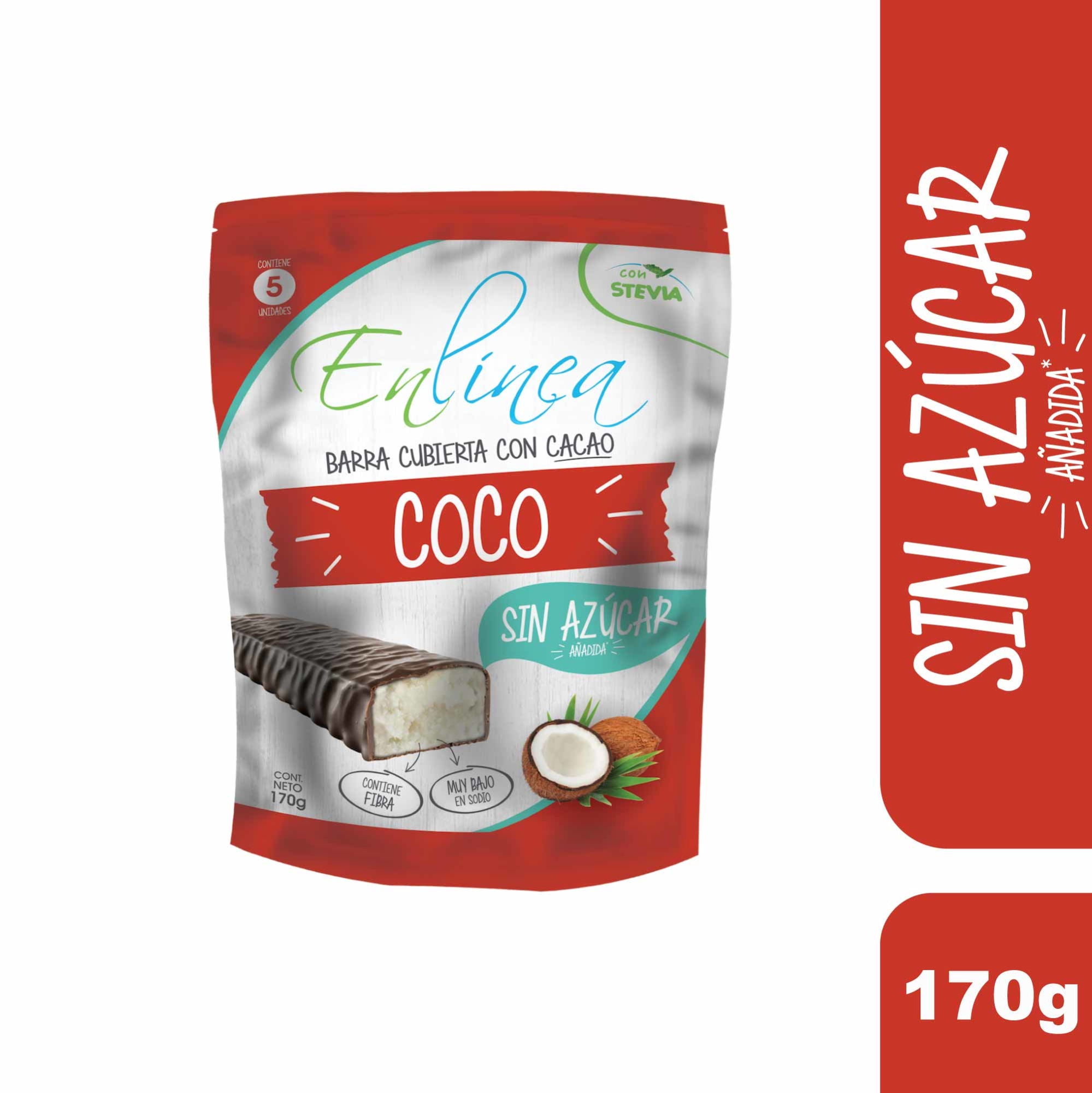Barra Coco Cubierta Con Cacao 170 g En Línea