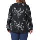 thumbnail image 3 of Agnes Orinda Conjuntos de Halloween Tallas Grandes Tops con Estampado Floral para Mujeres Cuello Cuadrado Manga Larga Blusas Elegantes Informales 4X Negro, 3 of 6