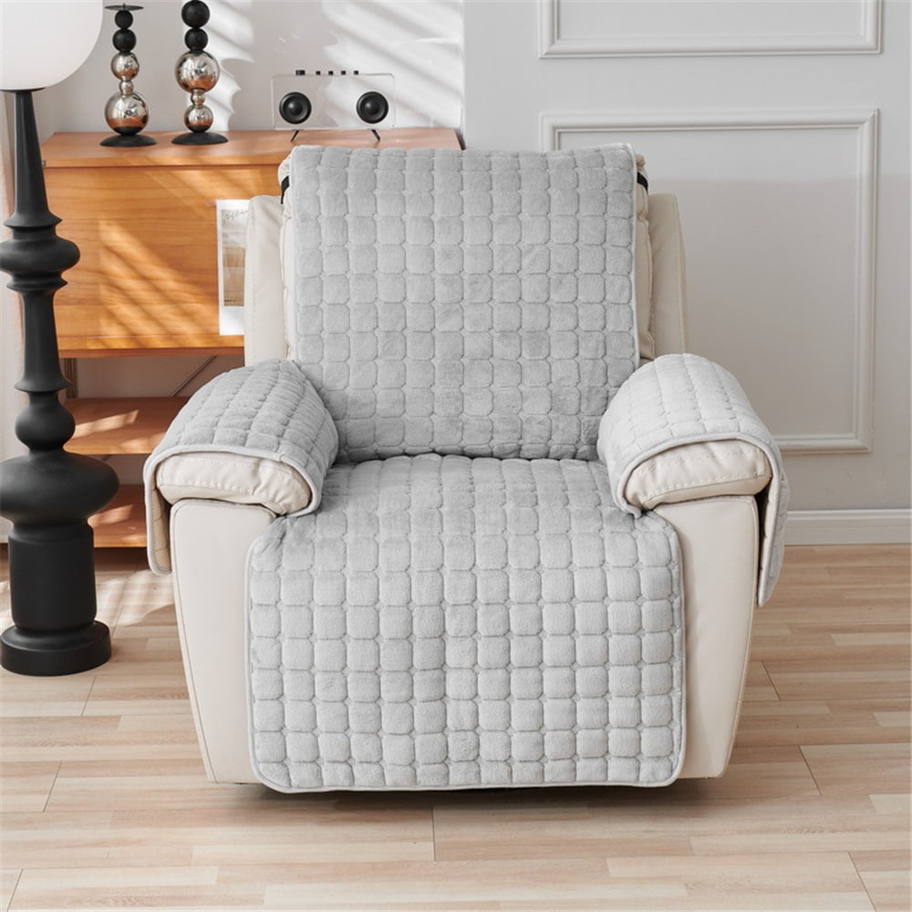 Xusx111 - Slipcover De Peluche Reclinable - Cubierta De Lana Falsa Lavable Y Acolchada Para Sillas Y Muebles De Chico Perezoso. Con Bolsillos Laterales, Grandes Cubiertas De Silla Reclinable, Caja Fue