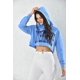 thumbnail image 1 of Poleron Crop Mujer Azul Con Capucha Talla L, 1 of 3