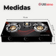 thumbnail image 3 of Cocina Encimera a Gas Licuado Vidrio 3 Platos + Kit De Instalación Cocinilla Negro, 3 of 7