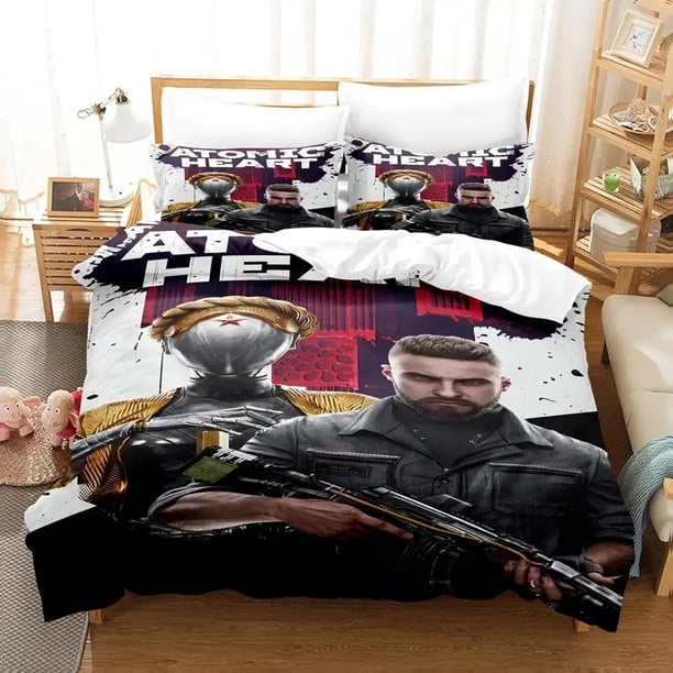 Game Atomic Heart Bedding Set Duvet Cover Bed Set Quilt Cover Pillowcase Comforter Size Boys Adult Bedding Set Bed Sheets
