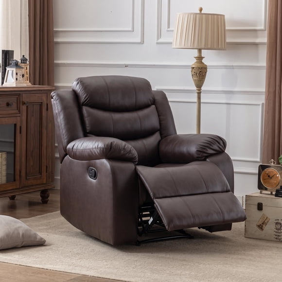 Bergere Reclinable PU Marrón 93x93x101 Cm