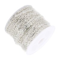 Magideal - Cadenas De Extensión De Hierro, Suministros De Material, Cadenas De Conectores, Extensor De Cadena De 9,84 Yardas Para Tobilleras, Collares, Hallazgos , Plata Plata 0.6Mm