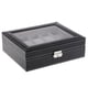 thumbnail image 3 of Organizador del almacenamiento de la caja de la vitrina del reloj de cuero de la PU de 10 rejillas para el regalo para hombre, 3 of 5