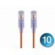 thumbnail image 1 of Cable de conexión Monoprice Cat6A, 3 pies, naranja, paquete de 10 unidades, UTP 10G, 1 of 1