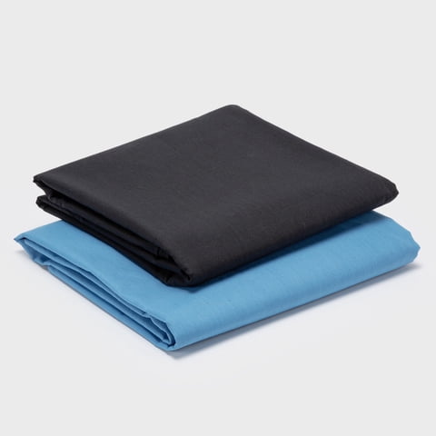 Arthome - Pack 2 Sábanas Celeste + Negro 1 Plaza