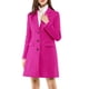 thumbnail image 5 of ABRIGO DE MUJER INSPIRE CHIC Color Sólido Solapa con Muesca Abotonado Simple Abrigo de Invierno Rosa Fucsia S, 5 of 7
