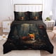 thumbnail image 1 of Juego de funda nórdica Forest & Fox, tamaño Queen (90 x 90 pulgadas), microfibra supersuave de 110 g/m², 3 piezas: 1 funda de edredón y 2 fundas de almohada, con cremallera., 1 of 7