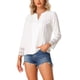 thumbnail image 1 of INSPIRE CHIC Blusas de Encaje de Crochet con Botonadura Parcial y Manga Larga para Mujer, 1 of 6