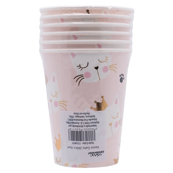 Vaso gato pack 6 unidades