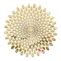 Magideal - Pegatinas De Pared De Espejo 3D, Calcomanía De Mural Artístico, Decoración De Pared Creativa Diy Para Baño, Oficina, Cocina, Tv, Decoración De Fondo Oro