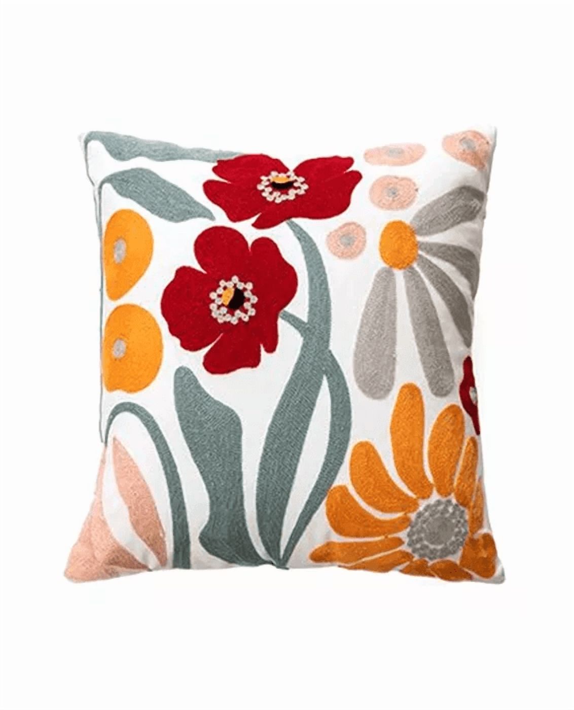 Genérico - Pack De 4 Fundas Para Cojines Sin Relleno Con Diseños Bordados Multicolor