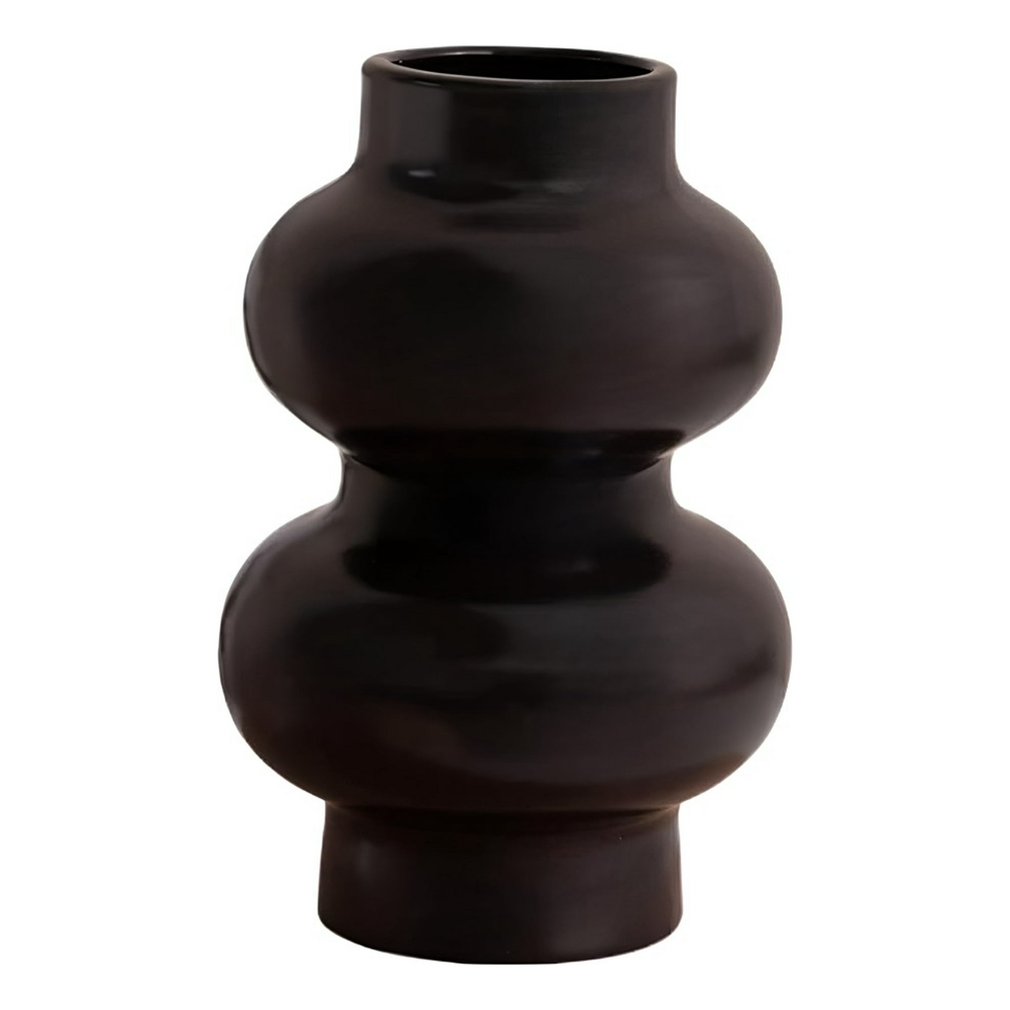 Genérico - Jarrón Florero Decoración Hogar Cerámica Moderno Negro Jhn