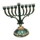 thumbnail image 2 of Estilo Europeo Retro Hanukkah Menorah Suministros Religiosos Adornos Verde, 2 of 3