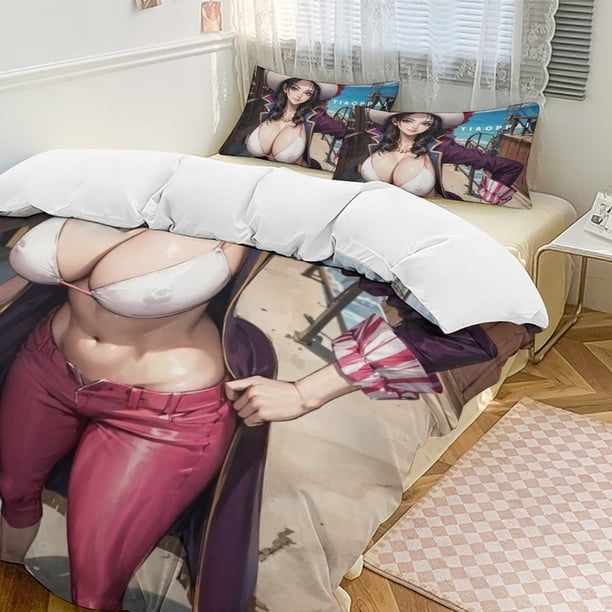 Alvida Bed Duvet Cover Funny Anime Cartoon Bedding Sets Lightweight 3 Piece Comforter Sets