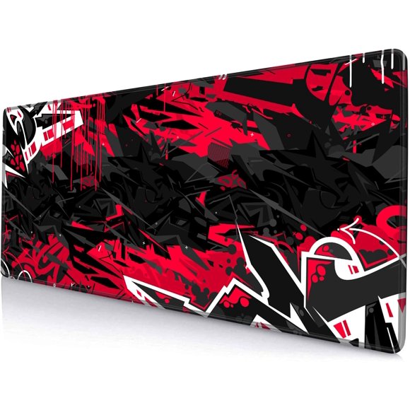 Alfombrilla para ratón SANWUMIAN XXL 80x30 cm Negro Rojo