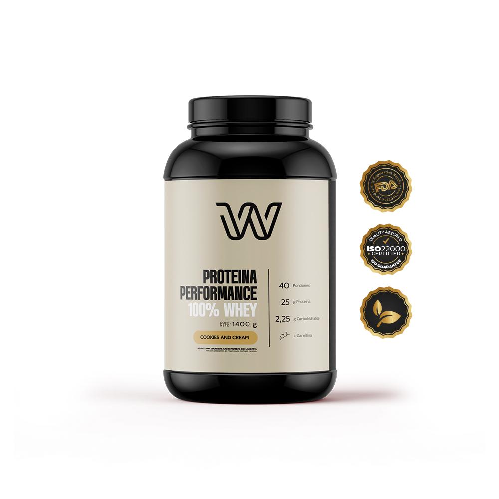 Wiselab - Proteína Performance 100% Whey – Cookies And Cream 1,4 Kg- 40 Porciones
