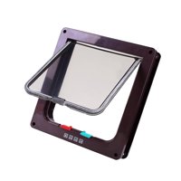 Ioensy - Puertas Portátiles Para Perros Y Gatos, Puertas Para Gatos Para Ventanas Y Paredes, Para Interiores Y Exteriores, Color Marrón