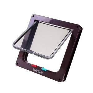 Ioensy - Puertas Portátiles Para Perros Y Gatos, Puertas Para Gatos Para Ventanas Y Paredes, Para Interiores Y Exteriores, Color Marrón